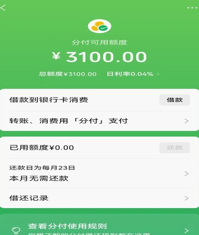微信分付套出来现金能用吗